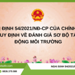 Nghị định 54/2021/NĐ-CP của Chính phủ quy định về đánh giá sơ bộ tác động môi trường