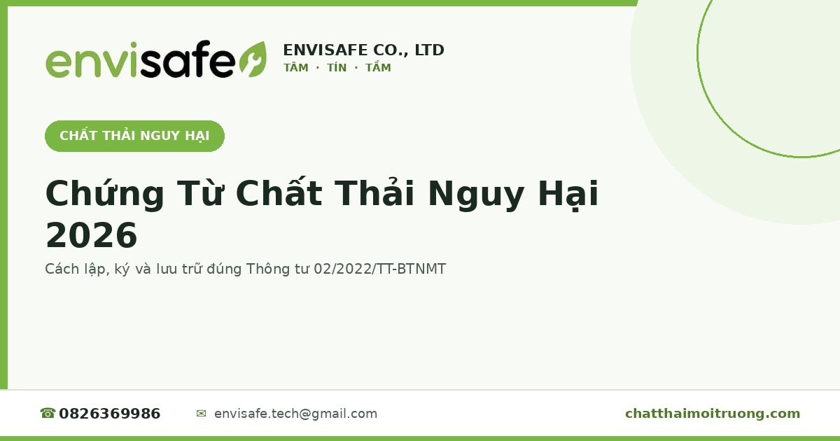 chứng từ chất thải nguy hại 2026
