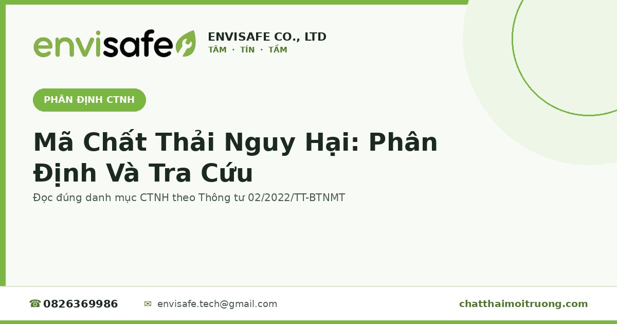mã chất thải nguy hại và cách tra cứu