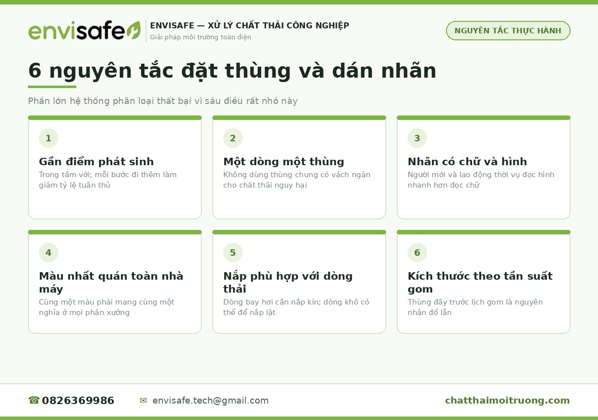 6 nguyên tắc đặt thùng và dán nhãn