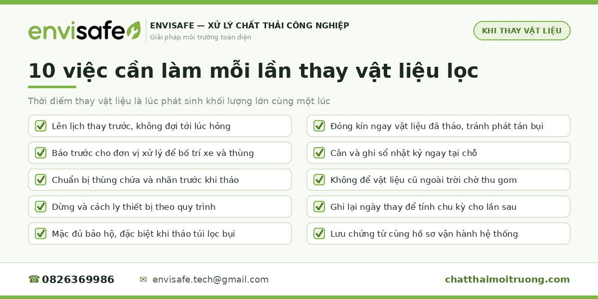 10 việc cần làm khi thay vật liệu lọc
