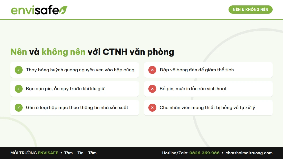 chất thải nguy hại tòa nhà văn phòng