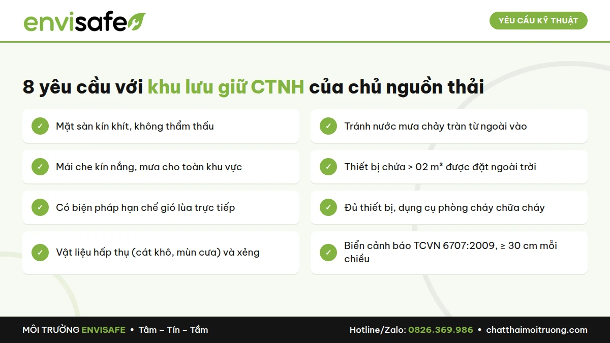 kho lưu giữ chất thải nguy hại